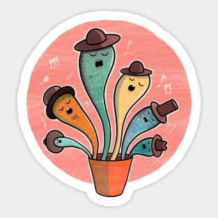 Singing Cacti Illustration Sticker